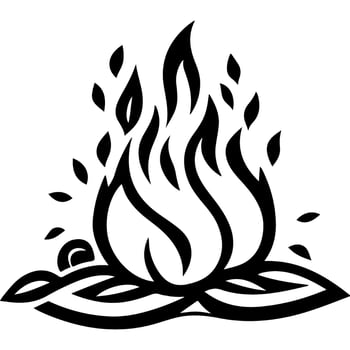 Fire flower with burning tongues of flame vector