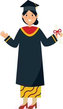 Illustration of Woman Graduating from University vector
