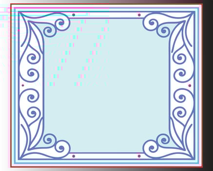 Elegant gold ornamented frame design with swirls and decorative elements for creative projects vector