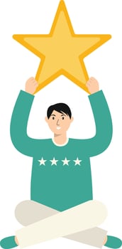 Illustration of Male Giving Star. vector