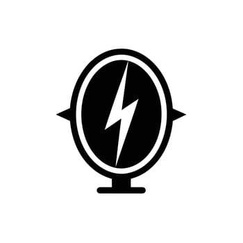 Energy Mirror Icon Flat and Clean Look Isolated vector