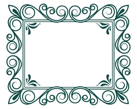 Elegant decorative frame with floral swirls and leaves perfect for various design applications vector