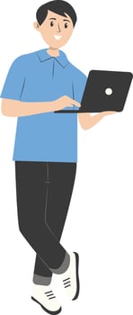 Illustration of Businessman with Technology Device. vector