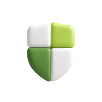 Green and White Shield Icon on Transparent Background modern shield png