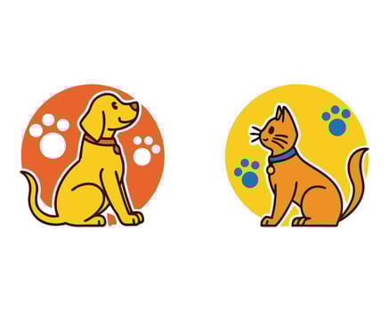 Adorable illustration of a friendly dog and cat companionship for pet lovers vector