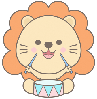 Baby Lion playing drums at the party concert png