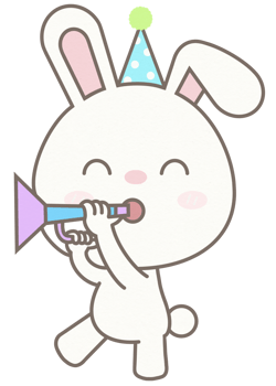 Baby White Rabbit playing Clarinet in the Carnival Parade png