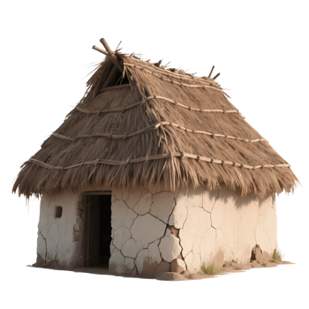 Small rural hut isolated on transparent background png