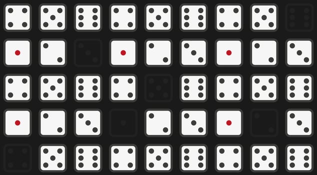 black background with a dices board vector