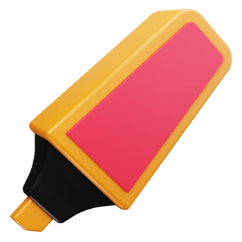 3D Icon Highlighter Pen Pink png