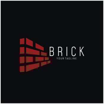 creative brick logo designs for building, architectural buildings, civil engineering, building materials shops vector