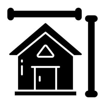 solid design icon of home size vector