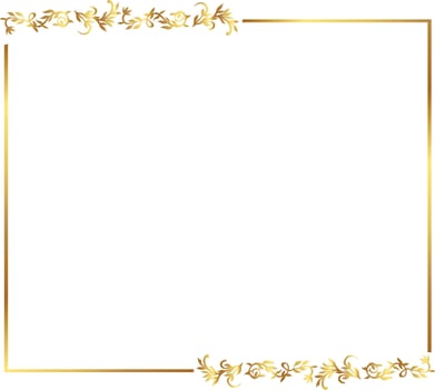 Flowers golden Frame Golden warm gold border vector