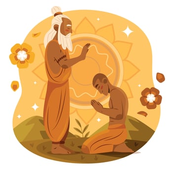 Guru Purnima Spiritual Teacher Illustration vector