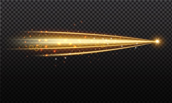 Shiny Gold Trail with Luminescent Glow and Light Particles vector