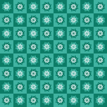 a green and white pattern with stars on it vector