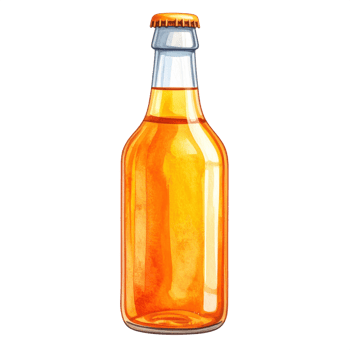 Amber Glass Bottle of Sparkling Beverage png