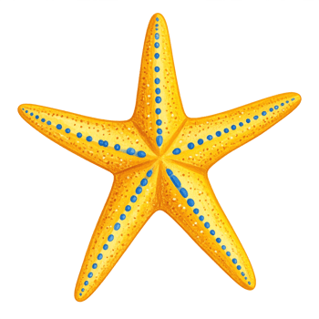 Yellow And Blue Starfish On Transparent Background png