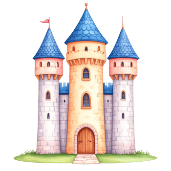 Fairytale Watercolor Castle Illustration png