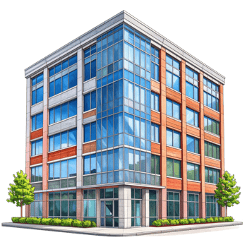 Modern Office Building Architectural Illustration png