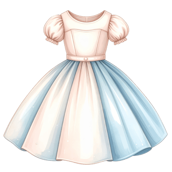 Watercolor Illustration of a Pastel Vintage Dress png