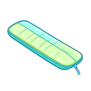 Light Green and Blue Pixel Art Sleeping Bag png