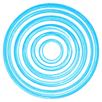 Abstract Concentric Blue Circles on Transparent Background png