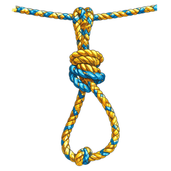 Blue and Yellow Rope Knot Illustration png