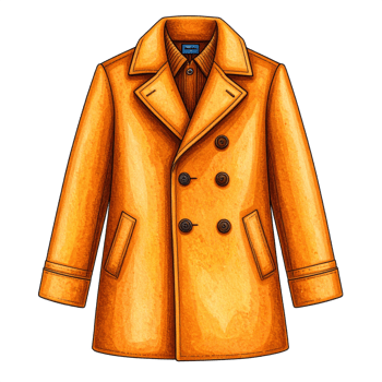 Yellow Double-Breasted Coat Illustration png
