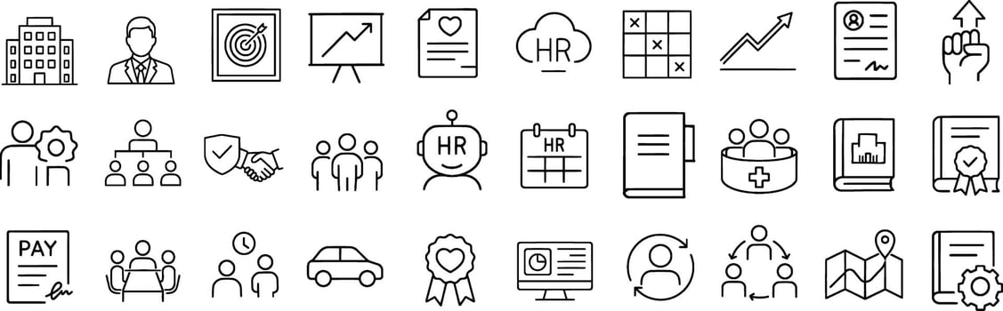 Business and HR related icons collection vector