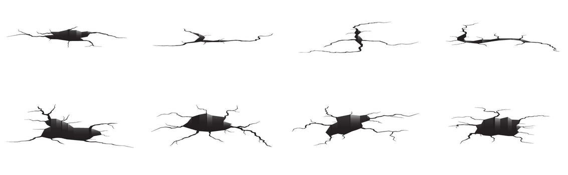 Crashing Ground and Broken Surface Cracks Illustration vector