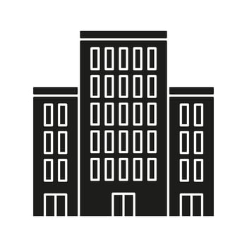 Office Building Complex Solid Icon. Urban Architecture, Corporate Headquarters, And Business Center Silhouette Symbol. Cityscape And Real Estate Development. Isolated Illustration vector