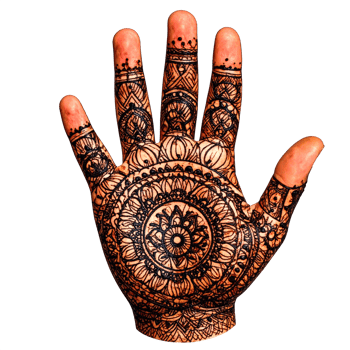 Intricate Henna Mandala Tattoo on Hand png