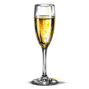 Elegant Hand Drawn Illustration of Champagne Glass png