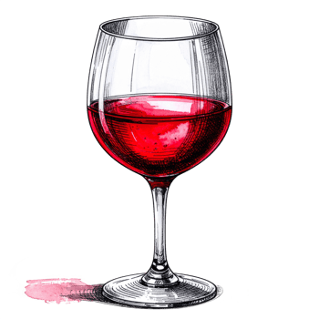 Red Wine Glass Illustration on Transparent Background png
