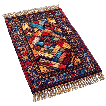 Colorful Geometric Rug with Vibrant Pattern png