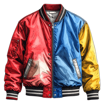 Colorblock Varsity Jacket Illustration png