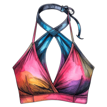 Colorful Watercolor Sports Bra Illustration png