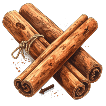 Brown Cinnamon Sticks Bundle with Clove on Transparent png