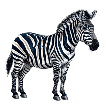 Striped Zebra on Transparent Background png