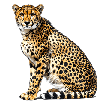 Powerful Cheetah Portrait Against Transparent Background png