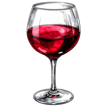 Red Wine in a Glass Illustration png