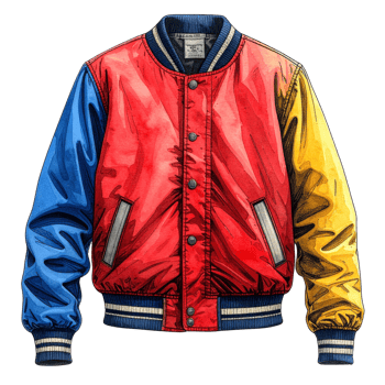 Color Block Varsity Jacket Illustration png