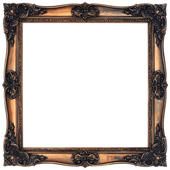 Ornate Gold and Brown Wooden Picture Frame png