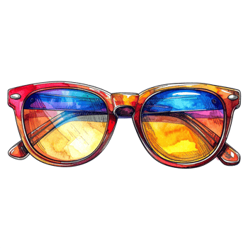 Colorful Watercolor Sunglasses png