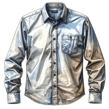 Light Blue Denim Long Sleeve Shirt Illustration png