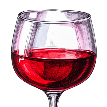 Red Wine in a Crystal Glass Illustration png