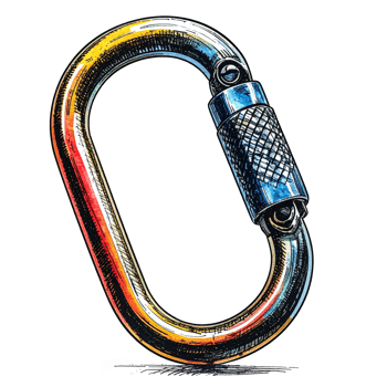 Colorful Metal Carabiner Illustration png