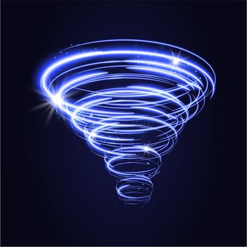 Shiny Spiral Tornado of Light and Gold Dust Particles vector