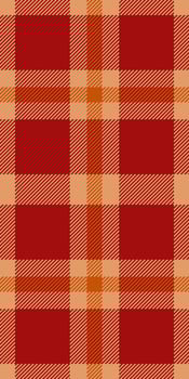 Vibrant autumnal plaid pattern in warm red and orange hues. Perfect for fallthemed designs, textiles, and seasonal branding. vector